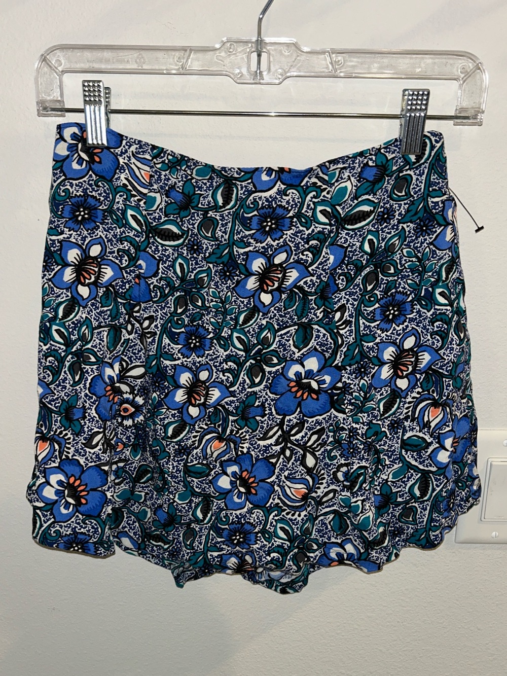 Express Floral Skort - Blue, Teal, White